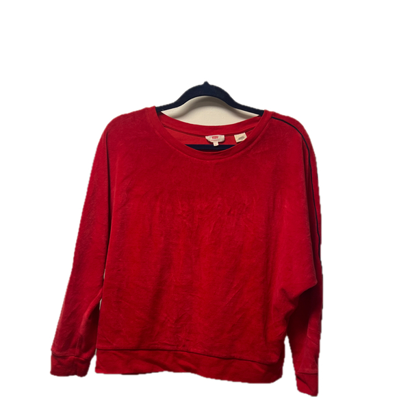 Red velour Levis sweatshirt size lg - Picture 1 of 4